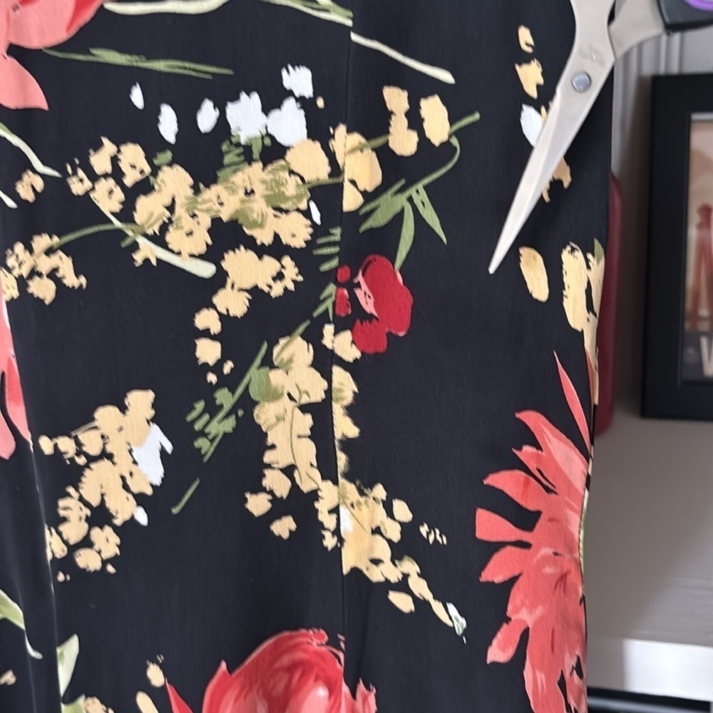 Talbots 100% Silk Floral Sleeveless Midi Dress Vibrant Whimsigoth P6 P8 - Picture 9 of 10